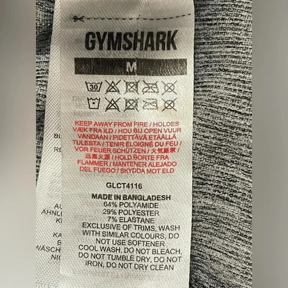 🦈 Gymshark Raglan Sleeve Active Top Medium - Picture 8 of 8
